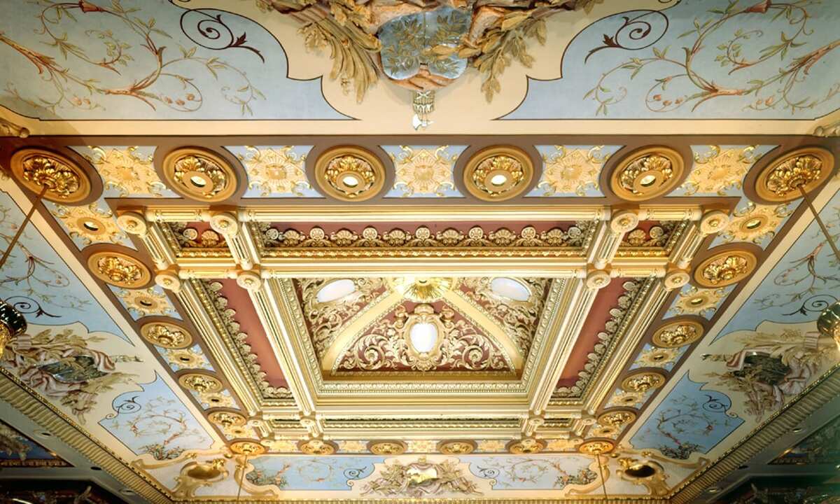 Restored painted and gilded dome interior of the Illinois State Capitol